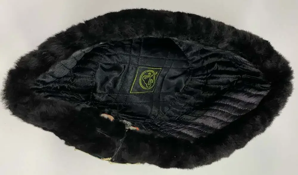 NOS Vintage 1971 Soviet USSR Mouton Fur Hat TRUD Moscow Beryozka Tags Size 59